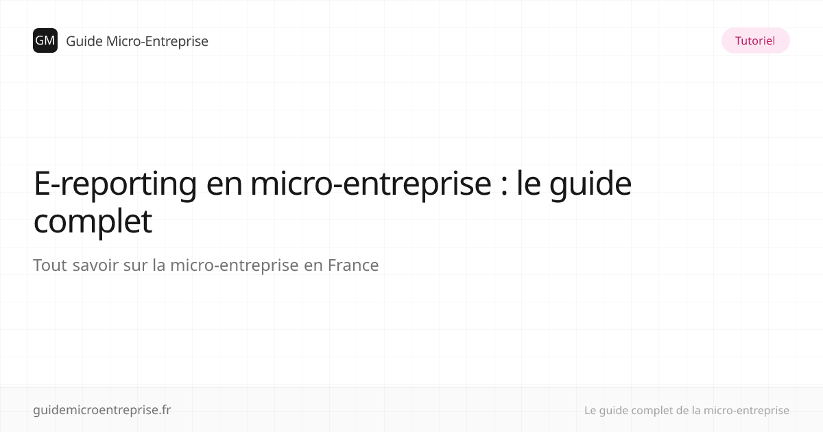 E-reporting en micro-entreprise : le guide complet